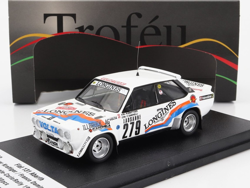FIAT 131 ABARTH ナイトバージョン N 279 モンテカルロ 1982 ROGER KRATTIGER ホワイト 150台限定/ Trofeu 1/43 ミニカー