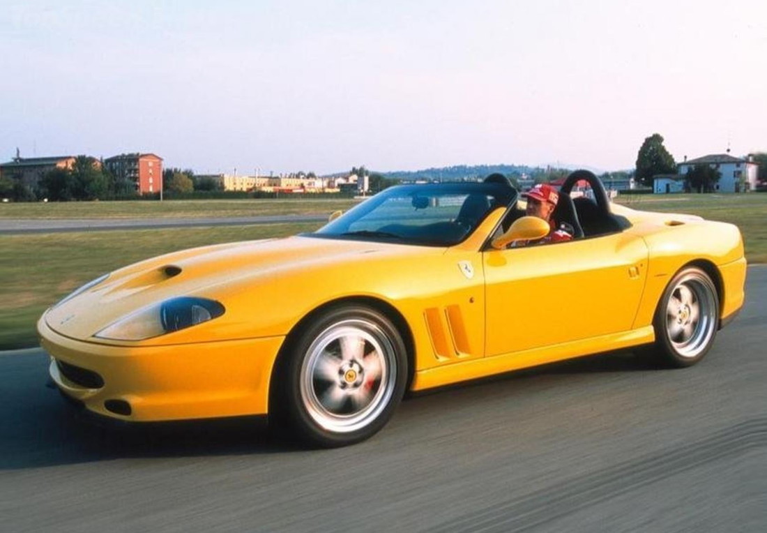 【取って置く】Ferrariフェラーリ 550 Barchetta 2000 Giallo Modena Black interior / BBR 1/18 ミニカー