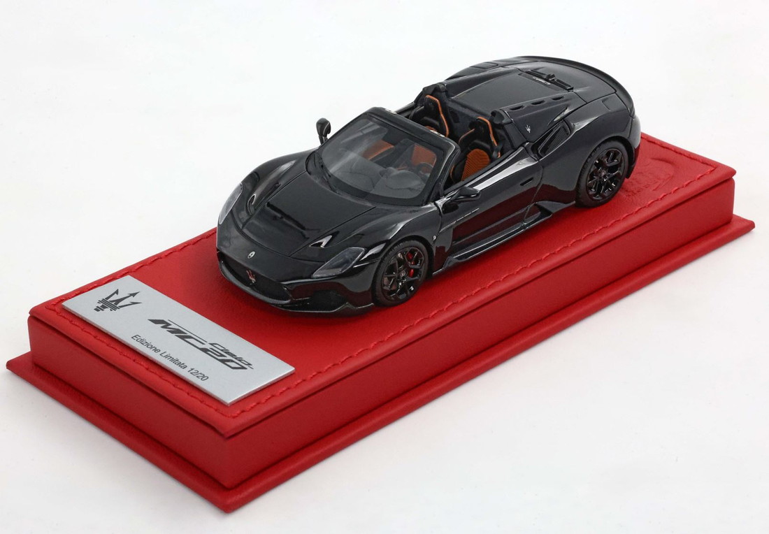 【予約】Maseratiマセラティ MC20 Cielo genuine leather base Gloss Black 限定20台 / BBR 1/43 ミニカー