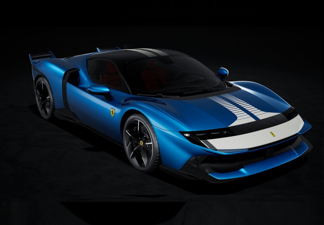 【予約】Ferrariフェラーリ 849 Testarossa Assetto Fiorano Blu Corsa White livery / BBR 1/43 ミニカー