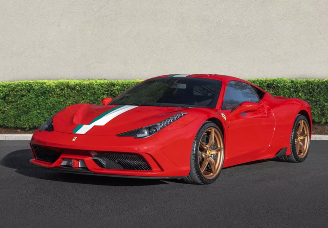 【取って置く】Ferrariフェラーリ 458 Speciale Rosso Corsa with italian stripe / BBR 1/18 ミニカー