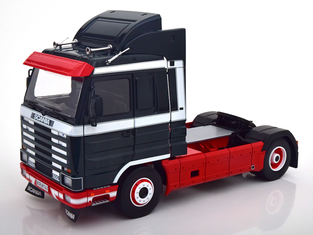 Scaniaスカニア 143 Streamline流れ伝達ルート 1995 ダークグリーンホワイトレッド 押さえる600台 / ROAD-KINGS 1/18 ミニカー