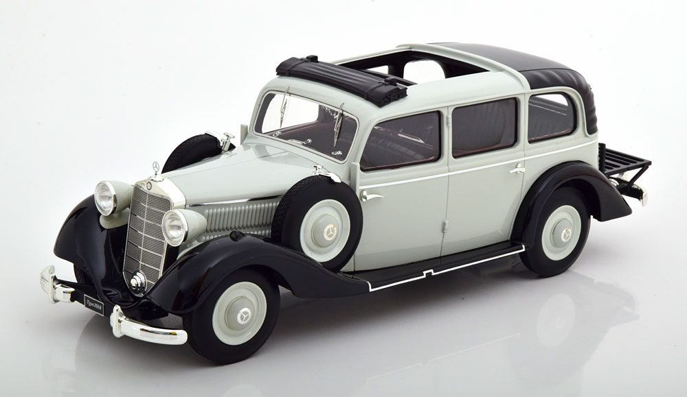 Mercedesメルセデス 260D Pullmanプルマン サンルーフ開 1936 ライトグレーブラック / TRIPLE9 1/18 ミニカー|ラストホビー