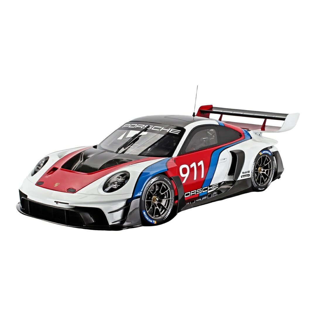 Porscheポルシェ 911 992 GT3 R #911 レーシングクーペ 2023 白いこと/青碧/赤いこと 300台制限事項 陳列棚付 / Spark 1/12 ミニカー