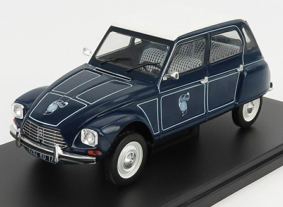 CITROENシトロエン ダイアン 鞄 1977 青色 白いこと CITROEN-COLLECTION-HACHETTE / EDICOLA 1/24 ミニカー