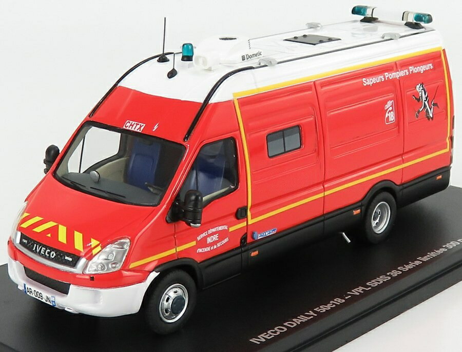 IVECOイヴェコ FIAT軍配 ニューデイリー 50 18 バン 消防水没隊 2019 赤いこと白いこと 300台制限事項 / ALERTE 1/43 ミニカー