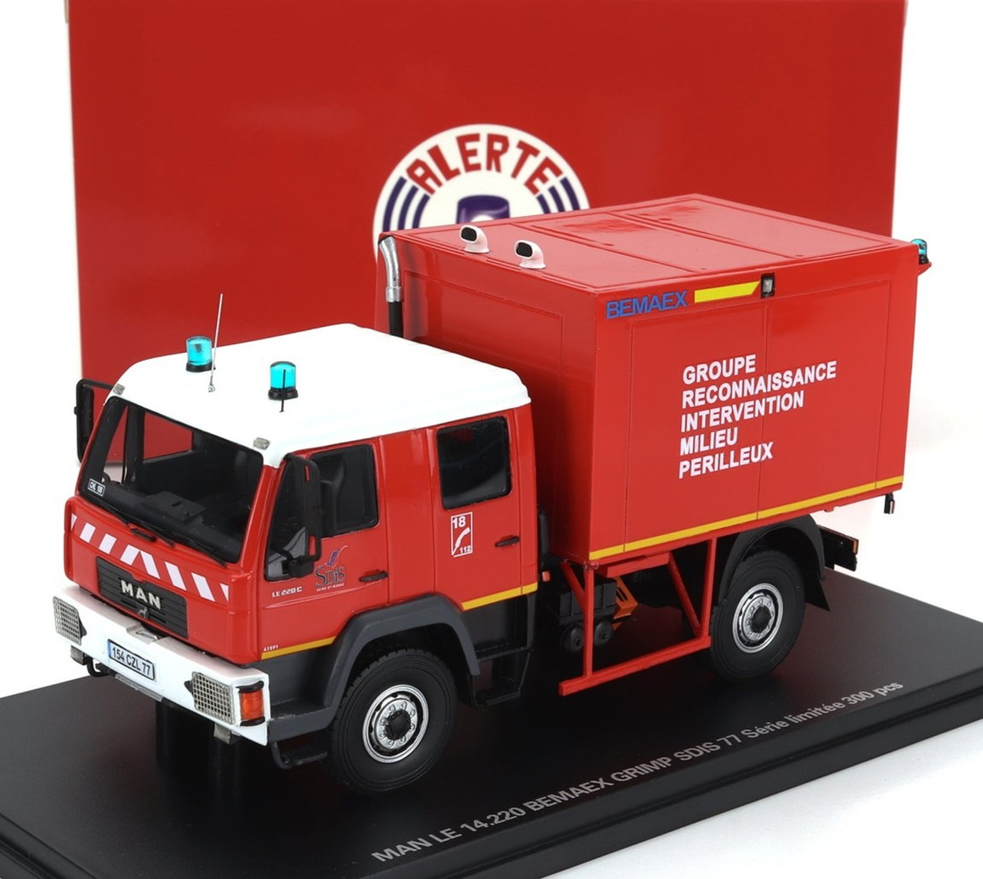 MANマン LE 14.220 トラック ダブルキャブ 消防車 2004 レッドホワイトイエロー 300台限定 / ALERTE 1/43 ミニカー｜ラストホビー
