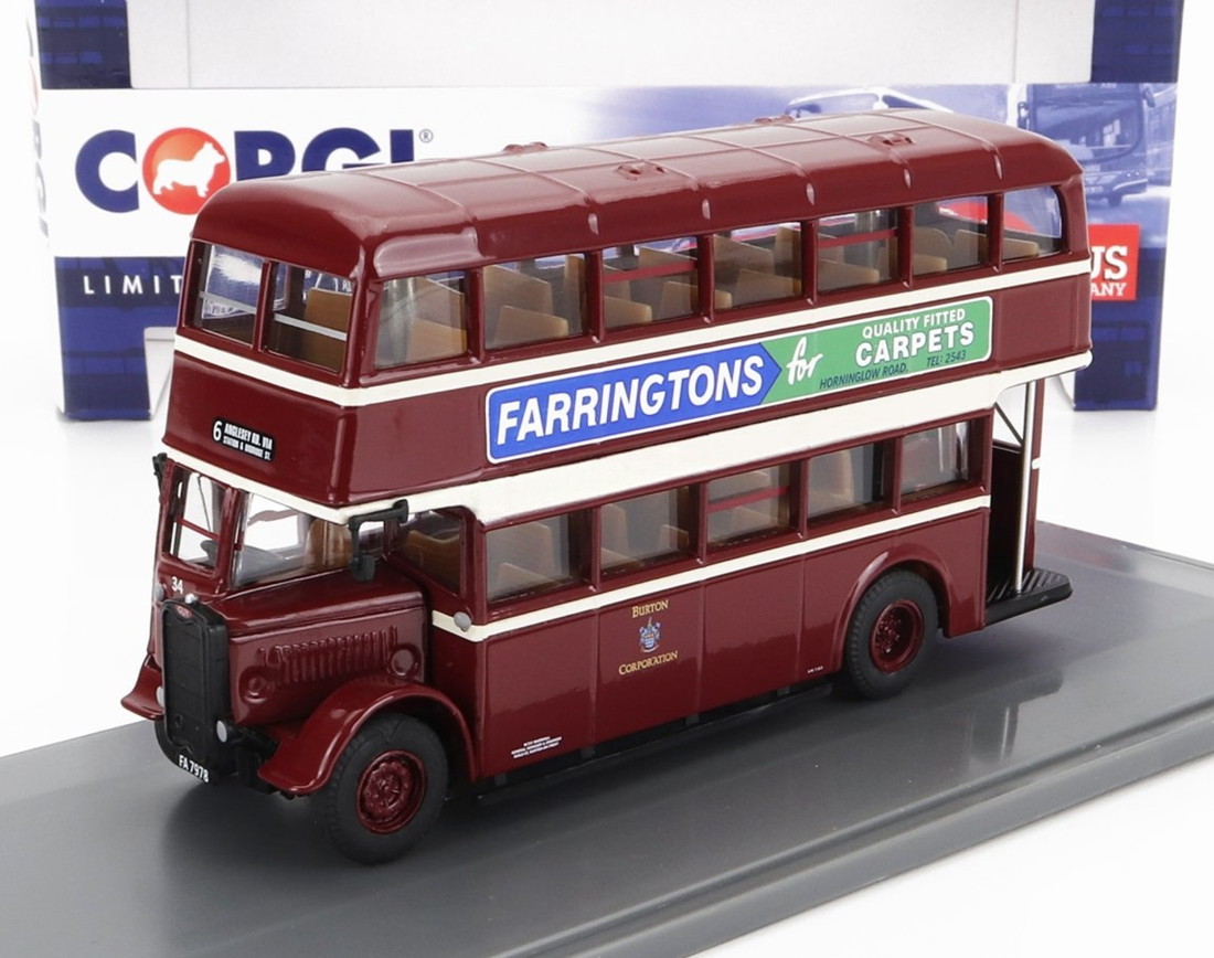 Guyガイ ユーティリティ バス バートンコーポレーション 6 アングルシー 1960 レッドクリーム / Corgi 1/76 ミニカー