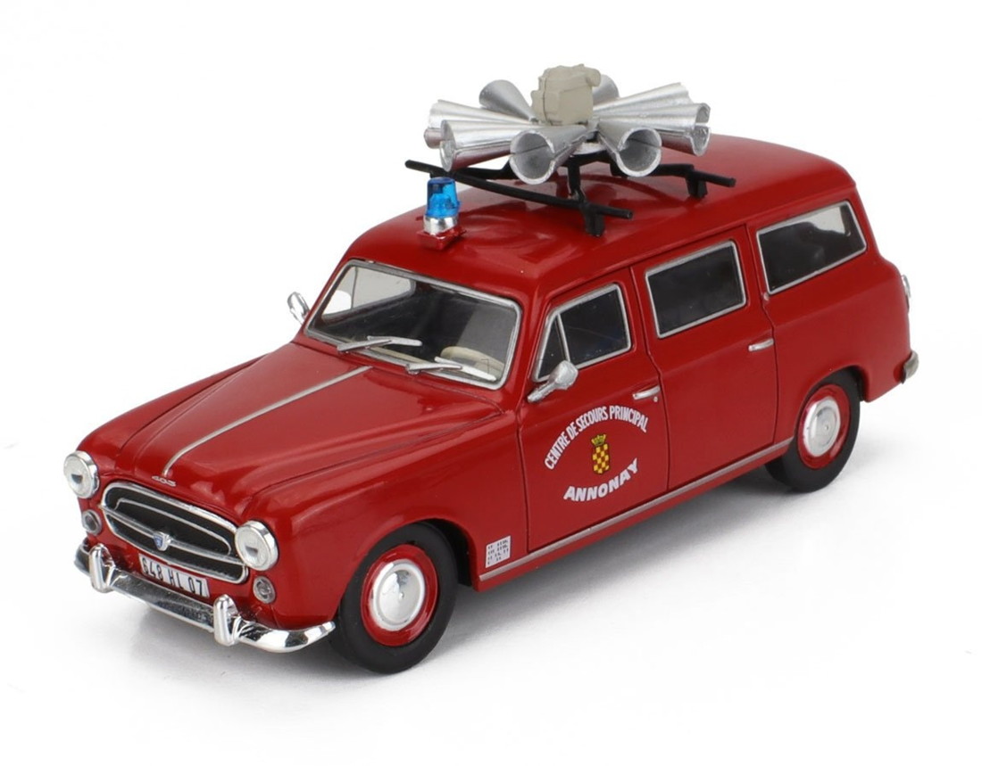 PEUGEOTプジョー 403 SW ステーションワゴン 消防車 1969 レッド HACHETTE-VEHICULES-LEGERS-SAPEURS-POMPIERS COLLECTION / EDICOLA 1/43 ミニカー