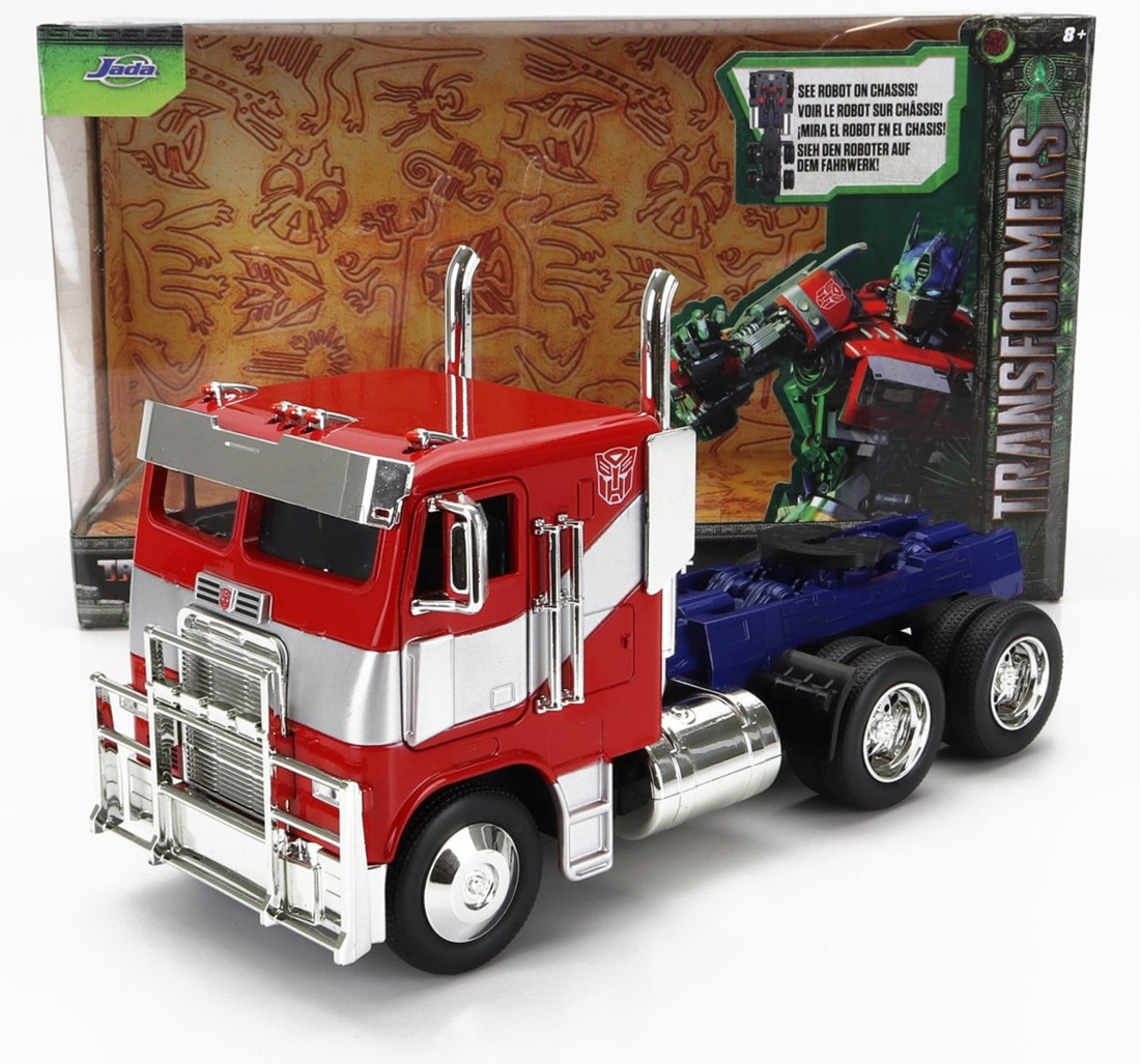 FREIGHTLINERフレイトライナー FLT86 トラクタ貨物自動車 1986 オプティマスプライム トランスフォーマー 活動写真 赤いこと青色 TV SERIES / JADA 1/24 ミニカー ミニカー・トイカー-おもちゃ