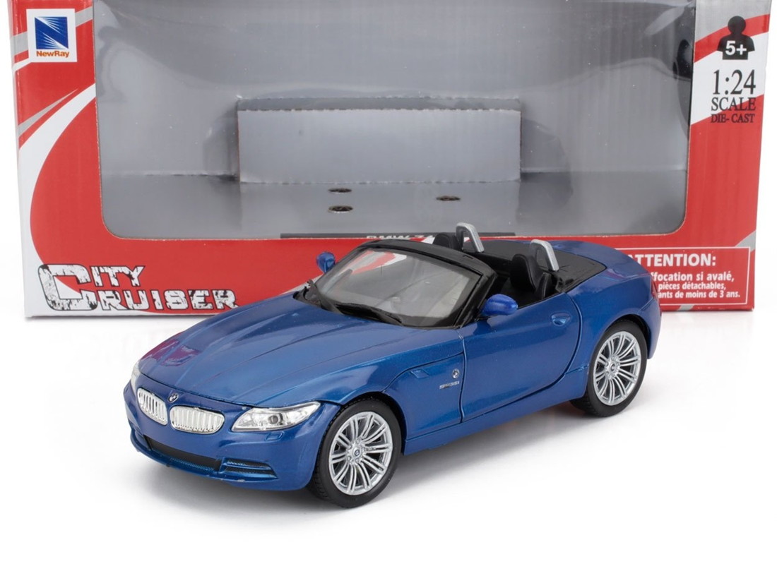BMWビーエムダブリュー Z4 SPIDER 細蟹 CABRIOLET カブリオレ 2009 BLUE 青色 / NEW-RAY 1/24 ミニカー