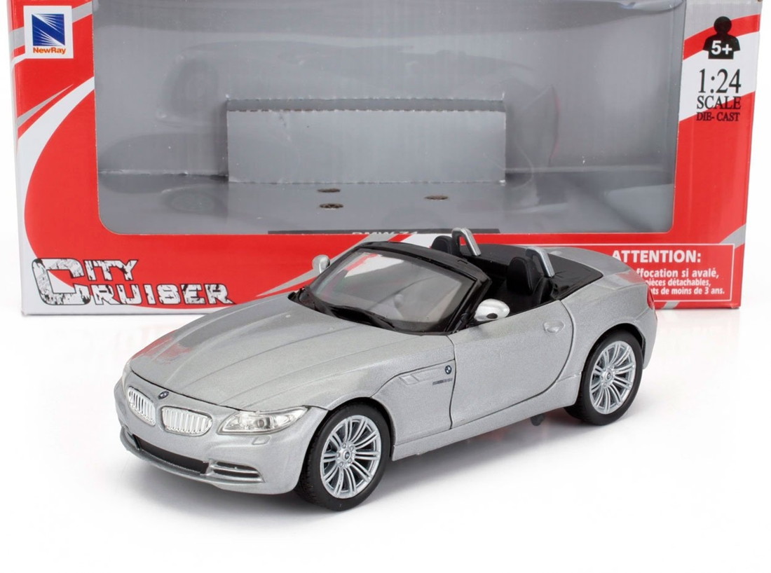 BMWビーエムダブリュー Z4 SPIDER 細蟹 CABRIOLET カブリオレ 2009 SILVER しろがね色 / NEW-RAY 1/24 ミニカー