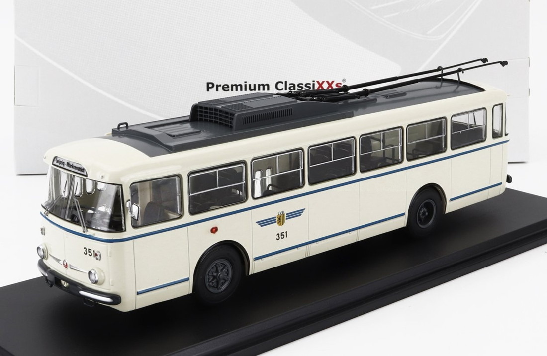 SKODAシュコダ 9TR 2階建てバス トロリーバス 共有付き合い 1961 クリームグレーブルー / PREMIUM CLASSIXXS 1/43 ミニカー