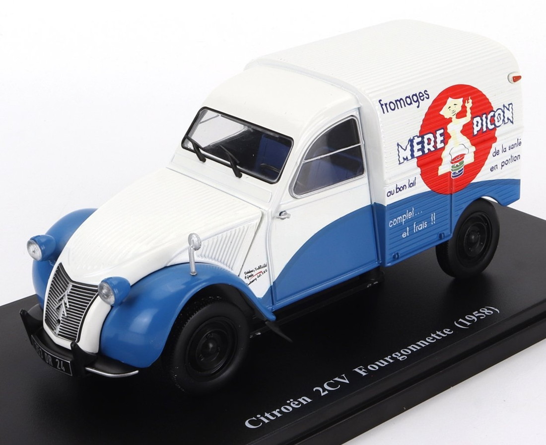 CITROENシトロエン 2CV バン MERE PICON 1958 外箱なし 白いこと青色 PLANETA-DEAGOSTNI-COLLECTION / EDICOLA 1/24 ミニカー