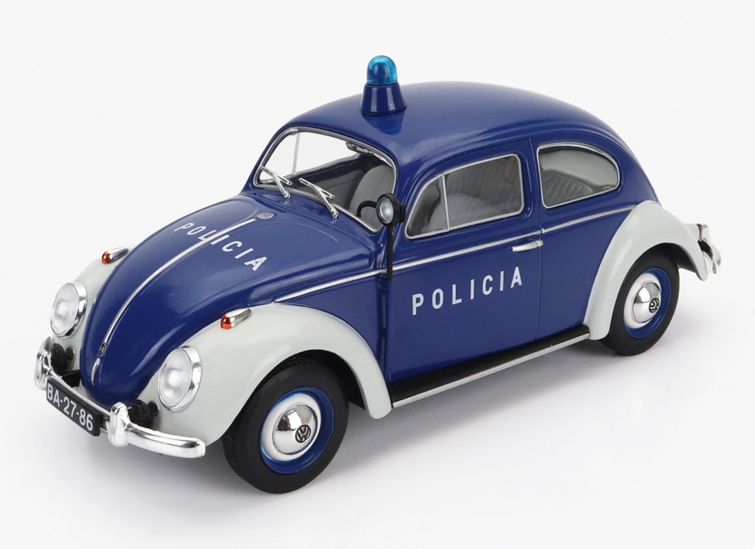 VOLKSWAGENフォルクスワーゲン ビートル ポルトガル 警察 1974 ブルーホワイト PORTUGAL-COLLECTION-SALVAT / EDICOLA 1/24 ミニカー