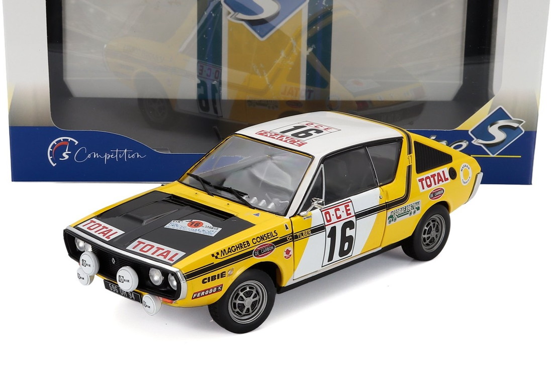 RENAULTルノー R17 ゴルディーニ ナイト N 16 ラリーモロッコ 1976 イエロー / SOLIDO 1/18 ミニカー|ラストホビー