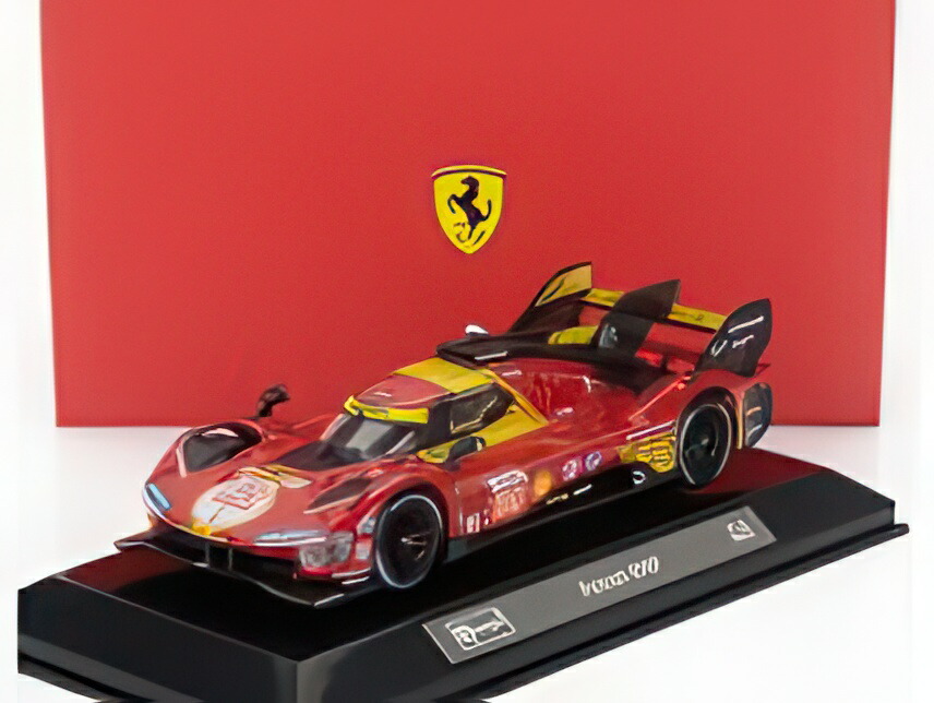 FERRARI 499P 3.0L ターボ V6 チーム フェラーリ AF コルセ 50号車 優勝 ルマン24時間 2024 アントニオ・フオコ ミゲル・モリーナ ニクラス・ニールセン レッド/ Bburago 1/43 シグネチャーミニカー
