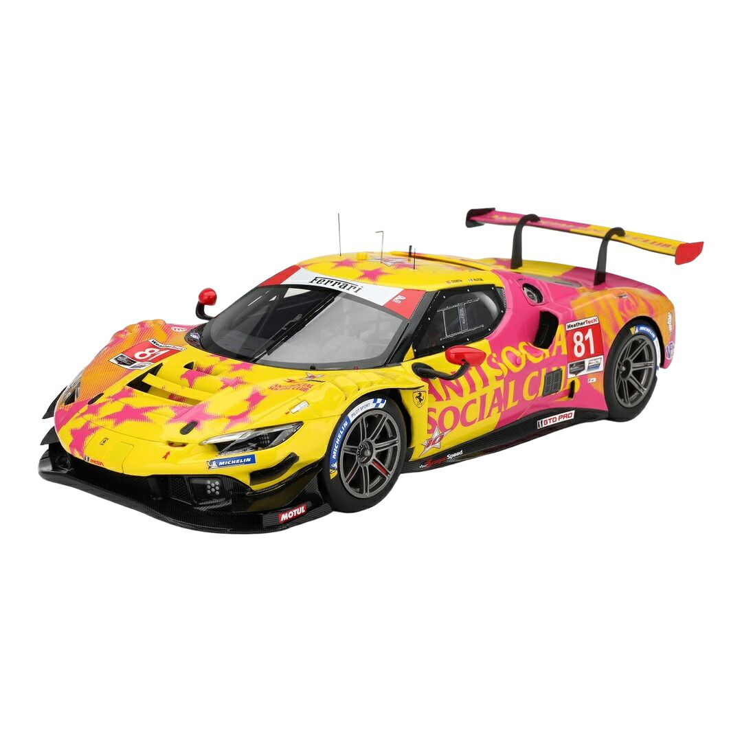 【取っておく】2026年発売予定を組む Ferrariフェラーリ 296 GT3 #81 IMSA ラグナセカ 2025 Albert Costa Giacomo Altoe 黄色 サクラ色 / BBR 1/18 ミニカー