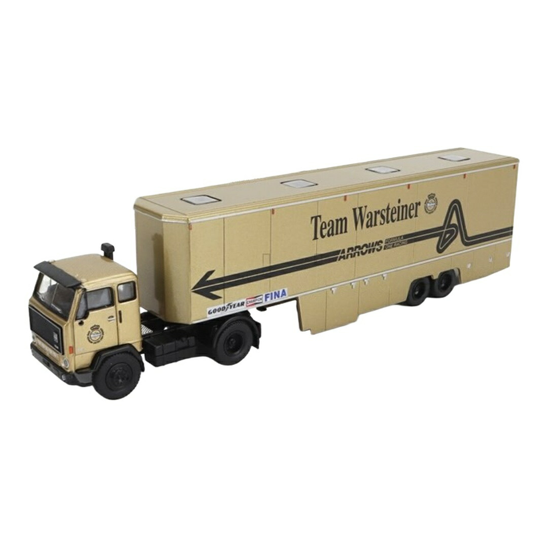 Volvoボルボ F89 貨物自動車 カートランスポーター Team F1 Warsteiner Arrows 1977 ゴールド / Brekina 1/87 ミニカー 貨物自動車ひな形 ミニカー・トイカー-おもちゃ-乗り物のおもちゃ