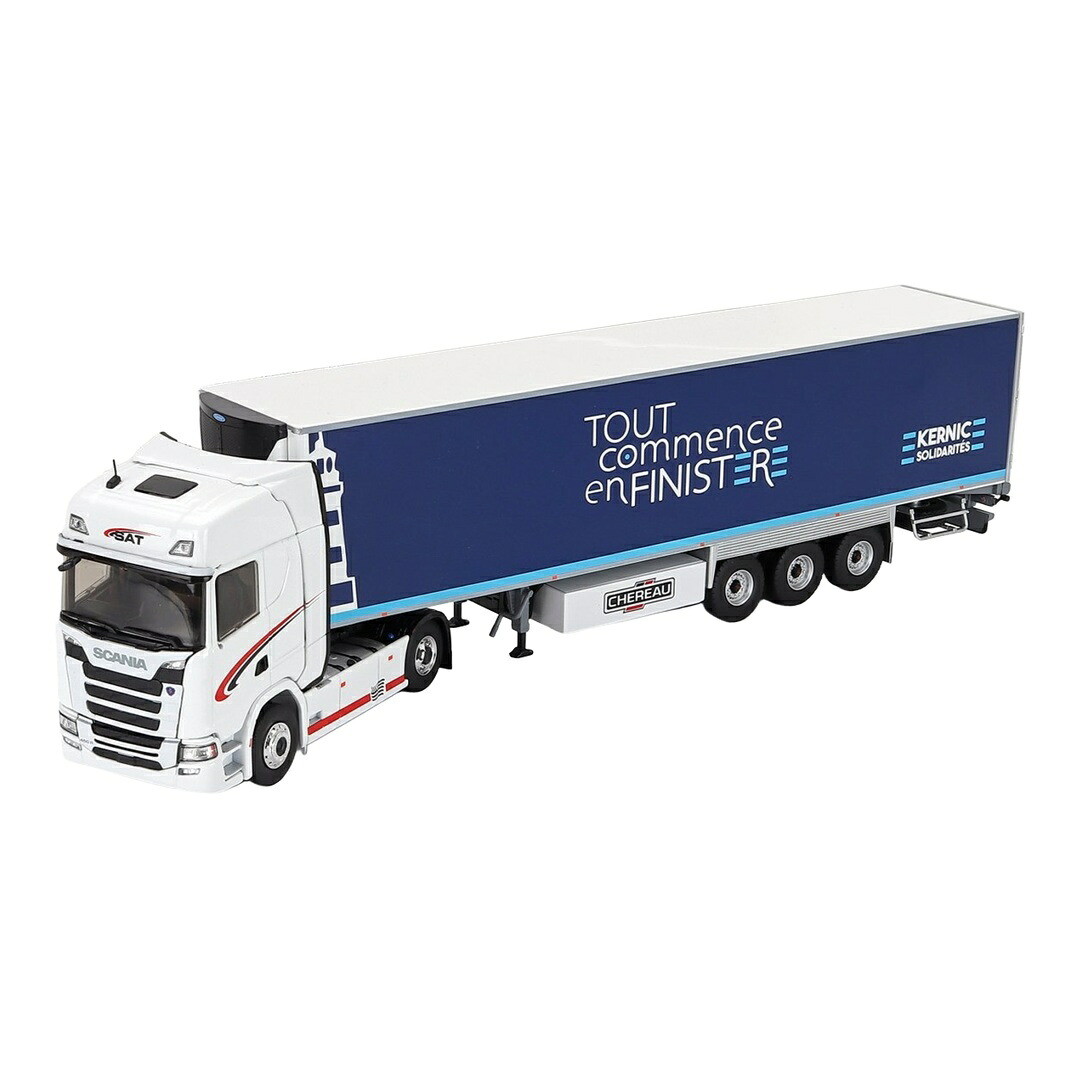 Scaniaスカニア R450 セミフリゴ TOUT COMMENCE EN FINISTERE 2016 白いこと 青碧 / ELIGOR 1/43 ミニカー 貨物自動車ひな型