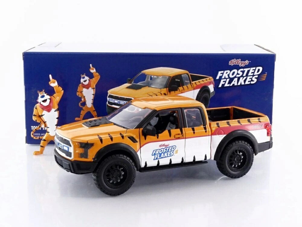ジェラルド・r・フォード F-150 ラプター トニー・ザ・タイガー 図形付き添い人 2017 オレンジ色 / Jada Toys 1/24 ミニカー