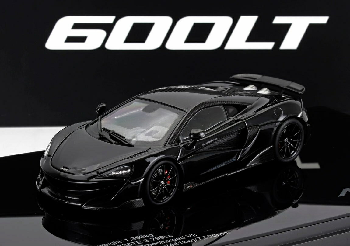 McLarenマクラーレン 600LT 2018 黒いこと 開閉規則体系付き添い人 / LCD 1/43 ミニカー