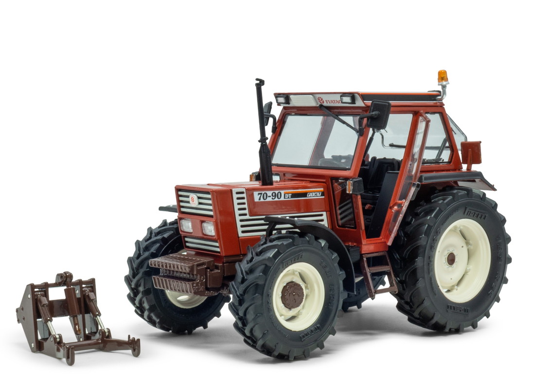 【取っておく】2026年発売予定を組む Fiat軍配 70 90 Tractorトラクタ Confort Cab 4WD Front Rear Fender 1997 Brown赤銅色 / ROS 1/32 農機トラクタ