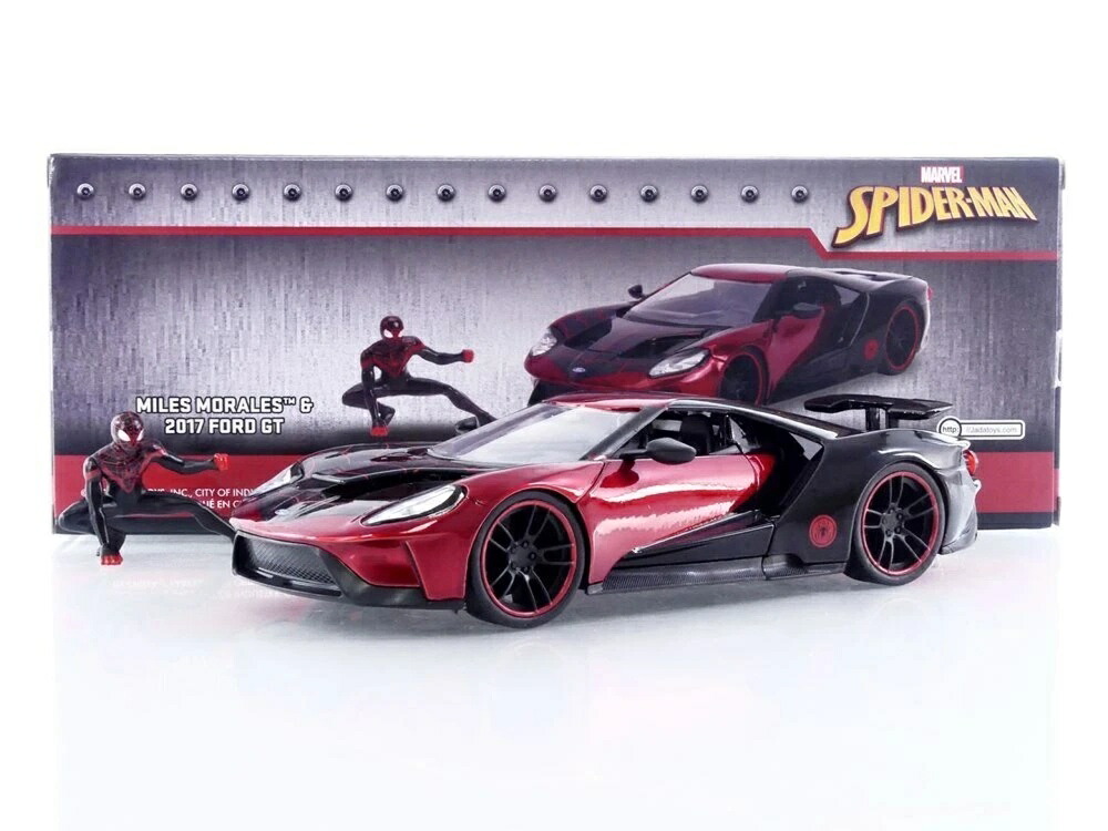 ジェラルド・r・フォード GT 2017 マイルス・モラレス 図形付き添い人 赤いこと / Jada Toys 1/24 ミニカー