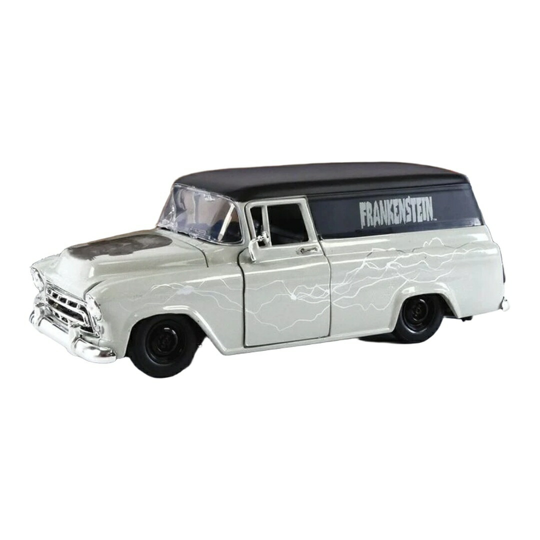 シボレー サバーバン 1957 フランケンシュタイン 図形付き添い人 薄墨色 / Jada Toys 1/24 ミニカー