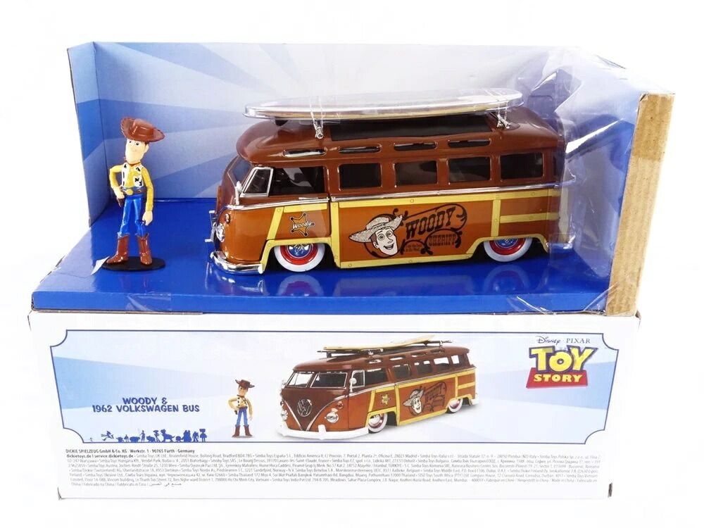 VW ワーゲン二階建てバス ウッディ 遊び道具・謂われ因縁 1962 赤銅色 / Jada Toys 1/24 ミニカー