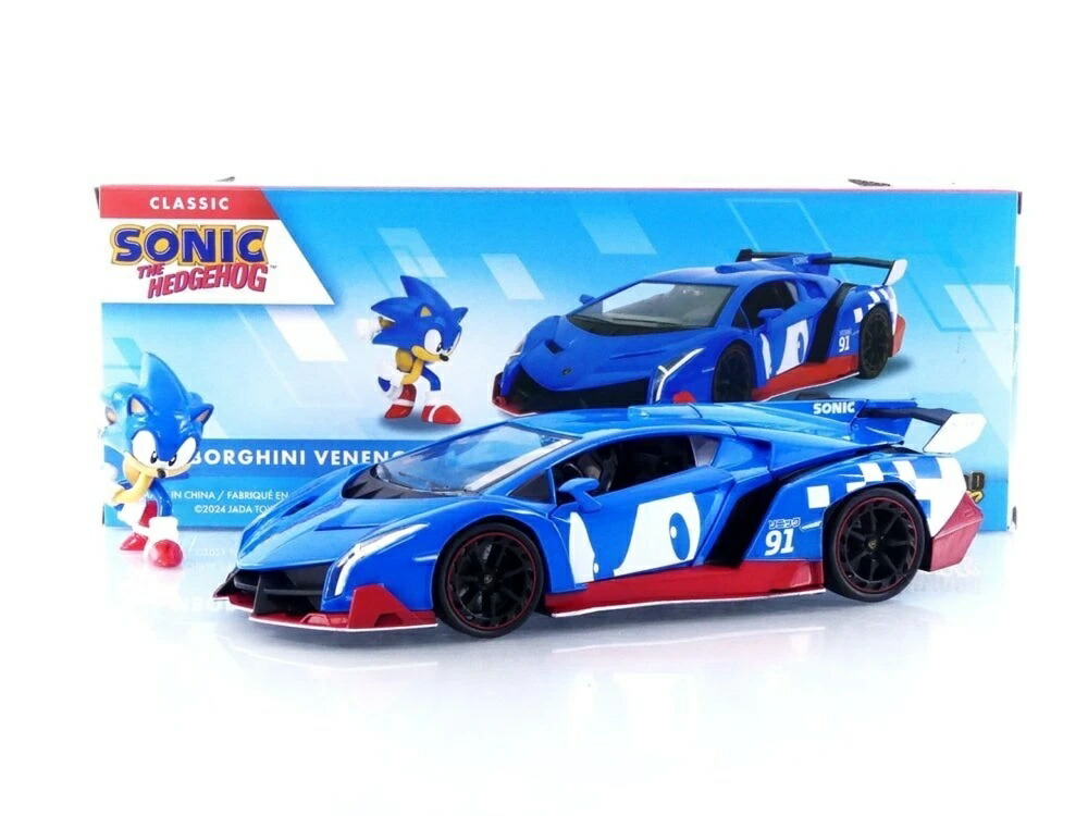 ランボルギーニ ヴェネーノ ソニック・ザ・ヘッジホッグ 図形付き添い人 青色 #91 / Jada Toys 1/24 ミニカー
