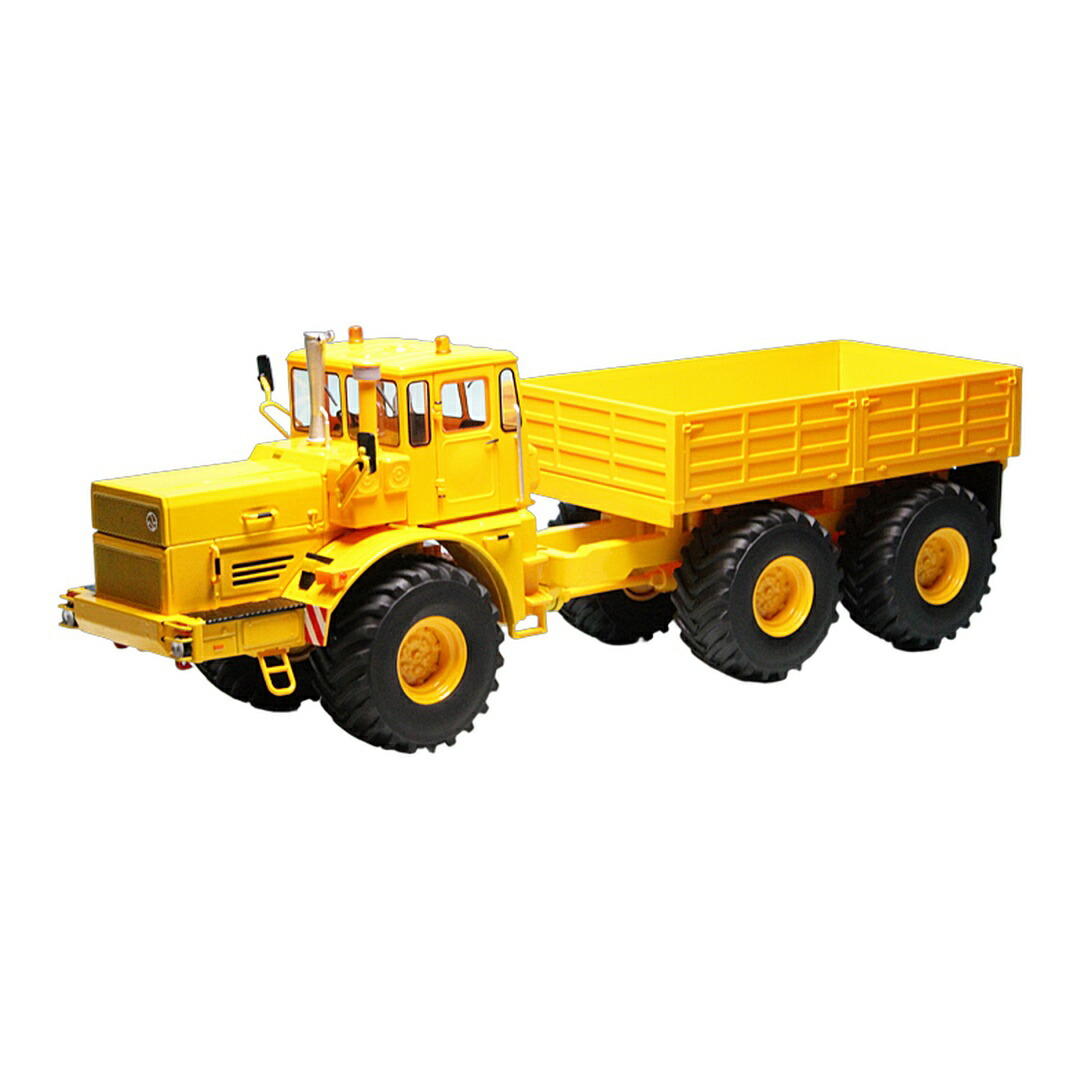 Kirovetsキーロヴェツ K-700 T センターピボットステアリングトラクター プラットホーム付 1975-1992 黄色 / Schuco 1/32 ミニカー