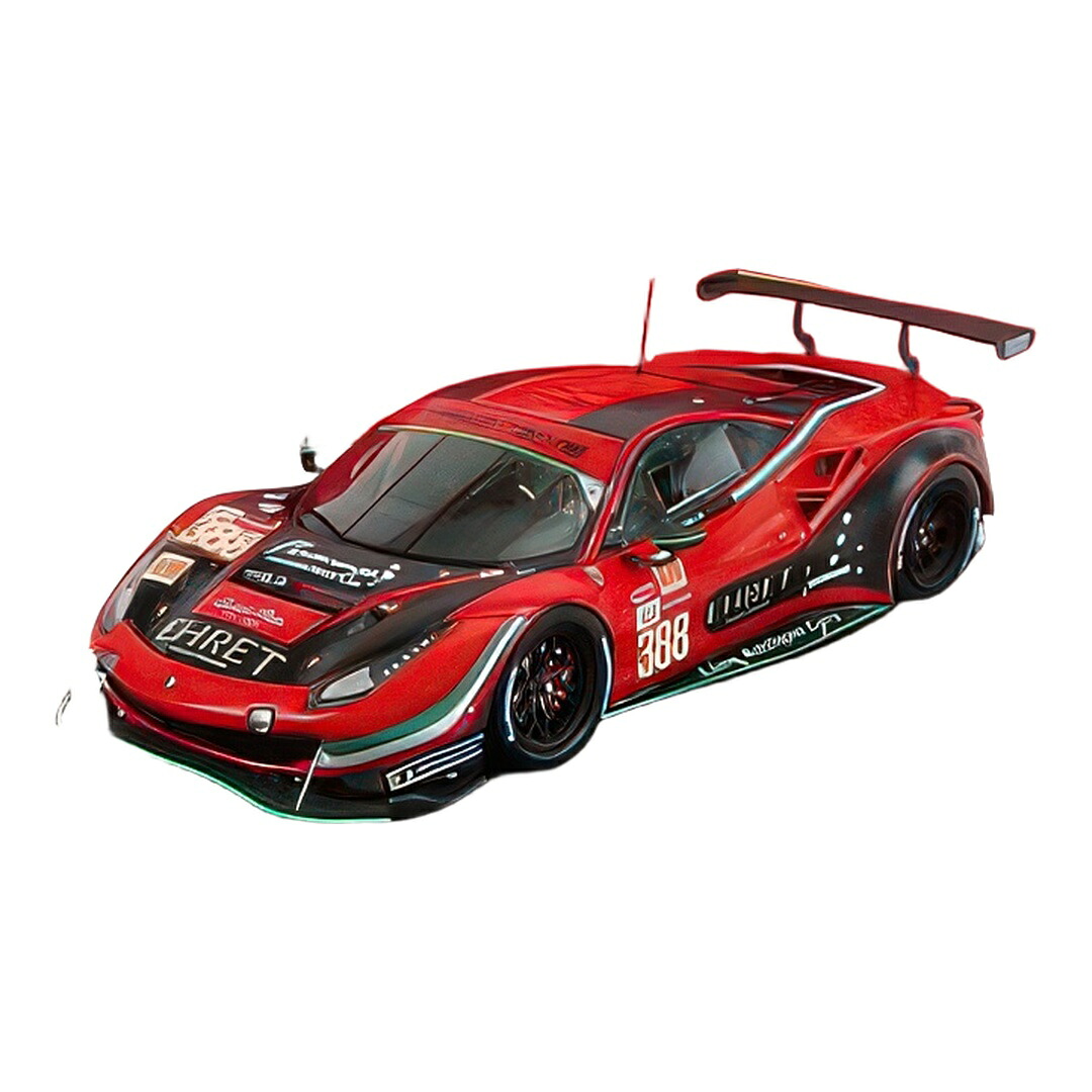 フェラーリ 488 GTE Evo #388 24第四次元ルマン 2021 J.Bleekemolen P.Ehret C.Hook 赤いこと 黒いこと / LOOKSMART 1/43