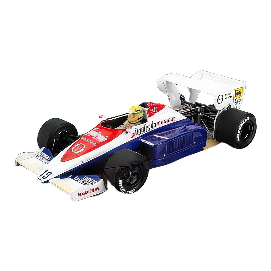 トールマン F1 TG184 ハート型ターボ 白いこと 青碧 赤いこと #19 連合王国GP 1984 アイルトン・セナ / Spark 1/43 ミニカー