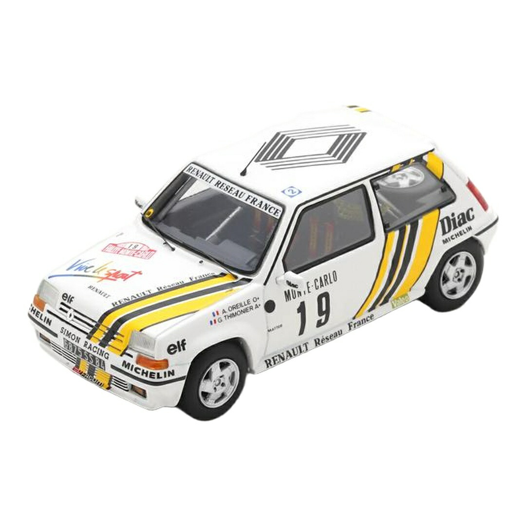 ルノー R5 GT ターボ #19 ラリー・モンテカルロ 1989 白いこと A.Oreille G.Thimonier / Spark 1/43 ミニカー