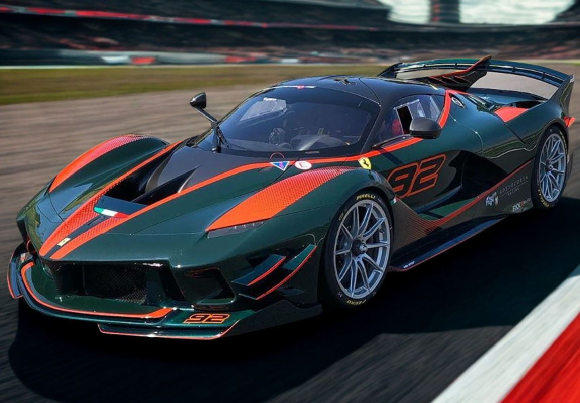 【取っておく】Ferrariフェラーリ FXXK EVO Verde GB race number 92 / BBR 1/43 ミニカー