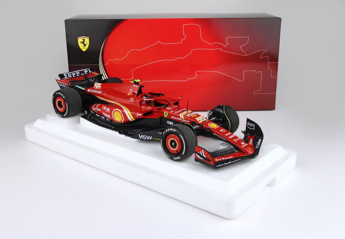 【取っておく】Ferrariフェラーリ 空想科学小説24 Australian GP 2024 DIECAST Polifoam C.Sainz winner / BBR 1/18 ミニカー