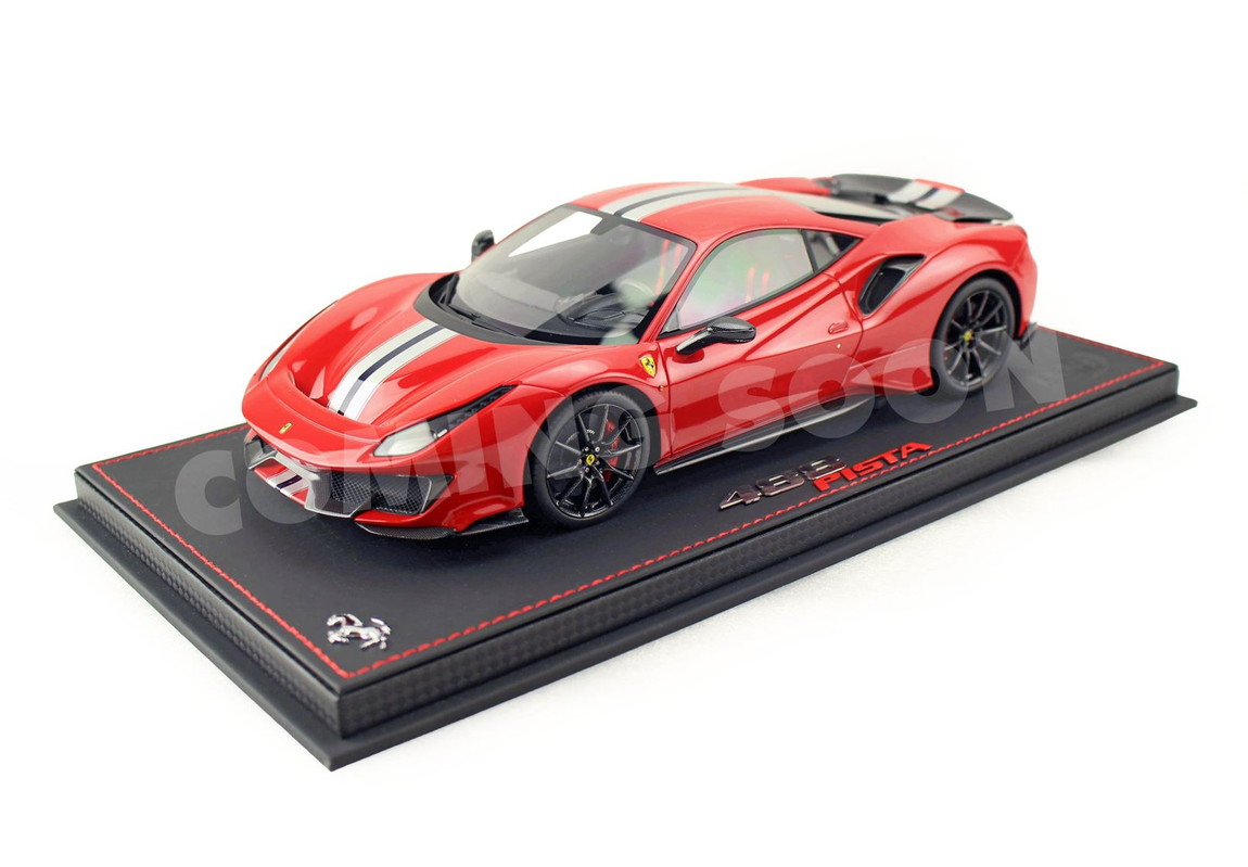 【取っておく】Ferrariフェラーリ 488 PISTA Rosso Corsa with Carbon wheels and wing / BBR 1/18 ミニカー