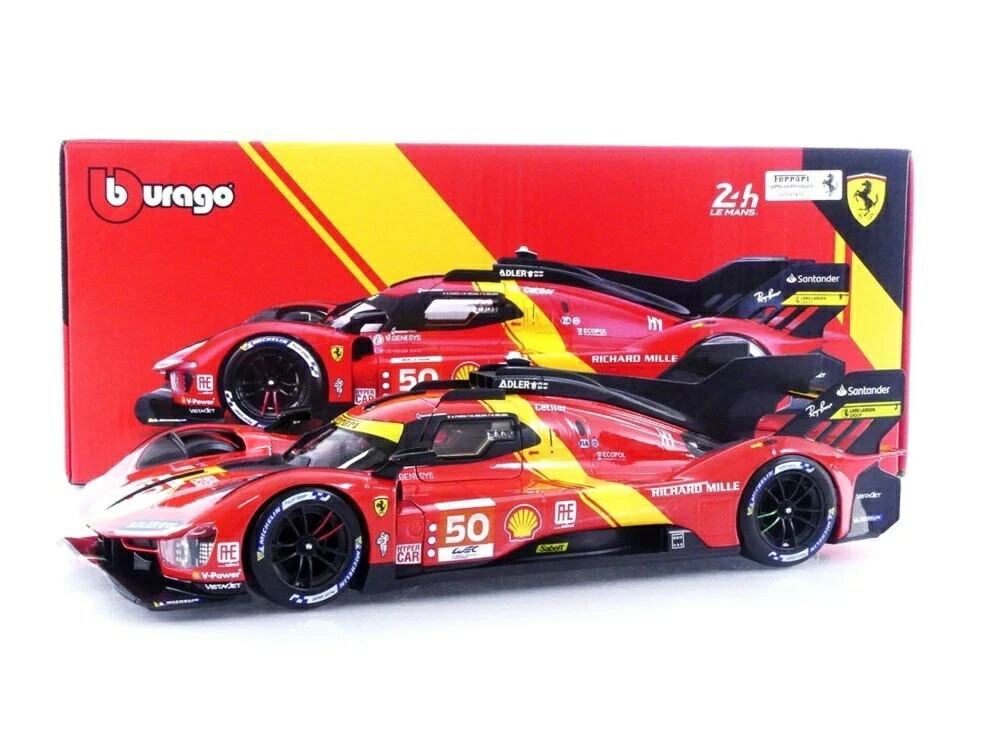 フェラーリ 499P #50 ル・マン24第四次元 2023 ポールポジション 赤いこと / Bburago 1/18 ミニカー