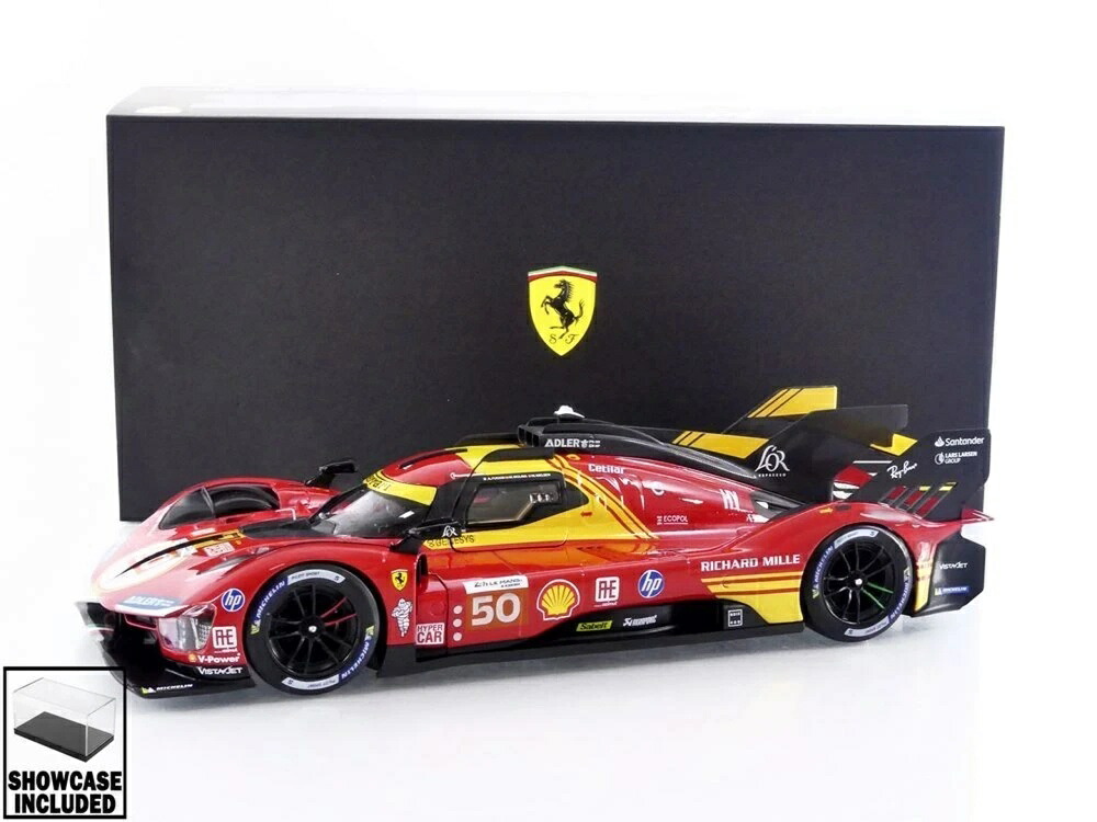 フェラーリ 499P #50 ル・マン24第四次元 2024 勝ちとる車 赤いこと / Bburago 1/18 ミニカー