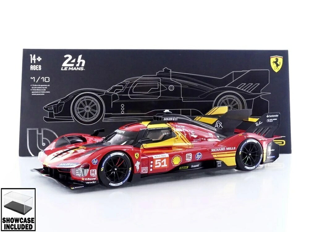 フェラーリ 499P #51 ル・マン24第四次元 2024 赤いこと / Bburago 1/18 ミニカー