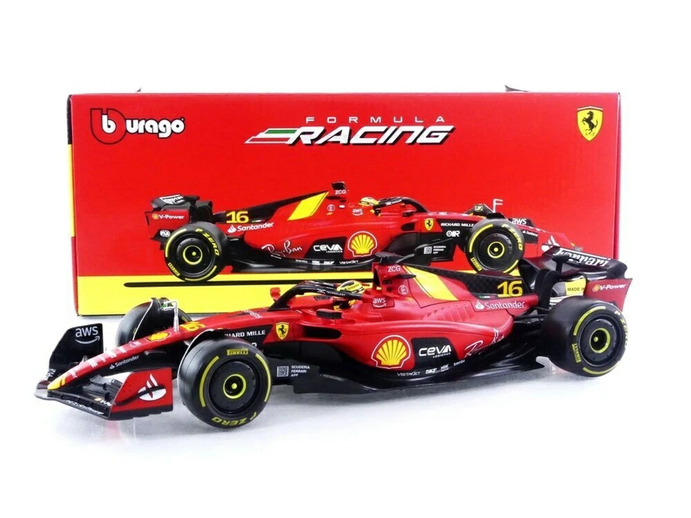 フェラーリ F1 空想科学小説-23 #16 シャルル・ルクレール モンツァGP 2023 赤いこと / Bburago 1/18 ミニカー