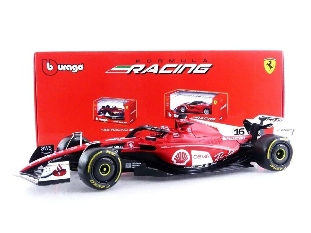フェラーリ F1 空想科学小説-23 #16 シャルル・ルクレール ラスベガスGP 2023 赤いこと / Bburago 1/43 ミニカー