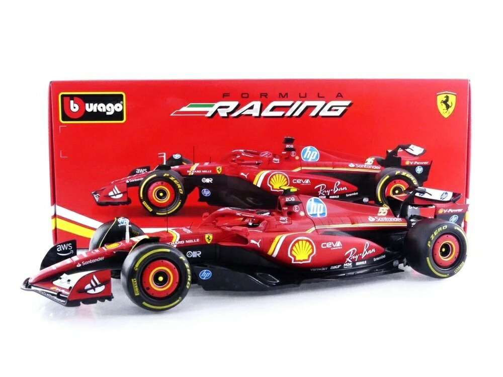 フェラーリ 空想科学小説-24 2024 #55 カルロス・サインツ 赤いこと / Bburago 1/18 ミニカー