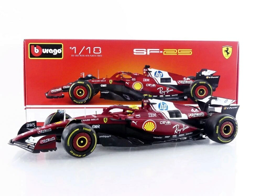 フェラーリ 空想科学小説-25 2025 ルイス・ハミルトン #44 赤いこと / Bburago 1/18 ミニカー
