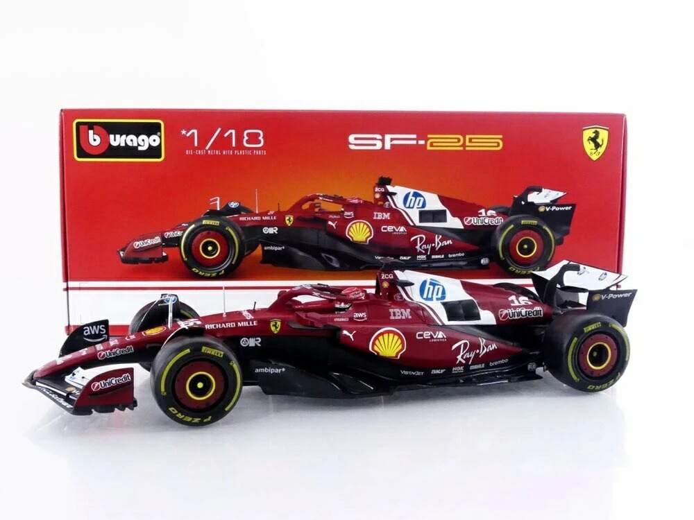 フェラーリ 空想科学小説-25 2025 #16 シャルル・ルクレール 赤いこと / Bburago 1/18 ミニカー