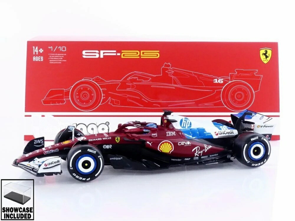 フェラーリ 空想科学小説-25 #16 シャルル・ルクレール マイアミGP 2025 赤いこと / Bburago 1/18 ミニカー
