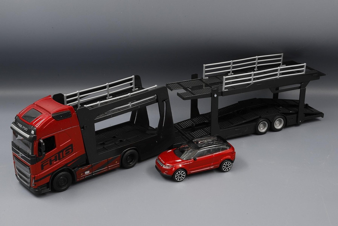 Volvo FH16 GL 750 XXL キャリアカー Land Rover LRX concept付き レッド ダイキャストモデル ミニカー /Bburago 1/43|ラストホビー
