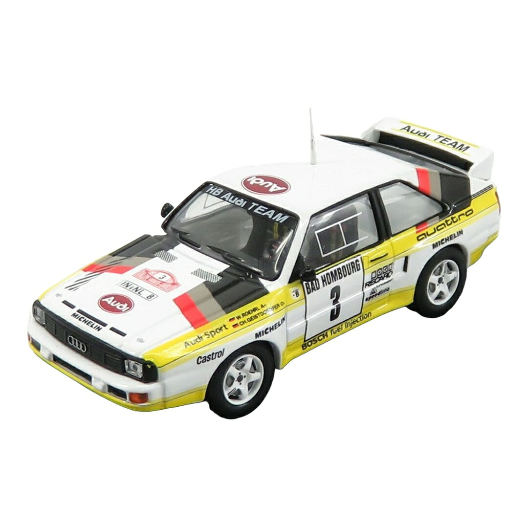 Audiアウディ Sport Quattro HB野球クラブ #3 2位 ラリーモンテカルロ 1985 W.Roehrl C.Geistdorfer 白いこと 黄色 / CMR 1/43 ミニカー