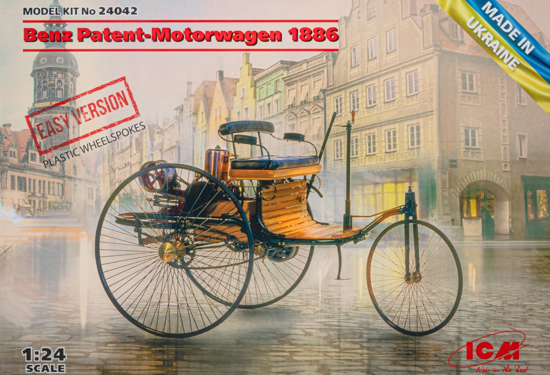 Benz Patent-Motorwagen 1886 Easy Version Plastic Wheelspokes 精神的な統合プラモ一揃いの道具ひな形 鉄道車両ひな形 /ICM 1/24